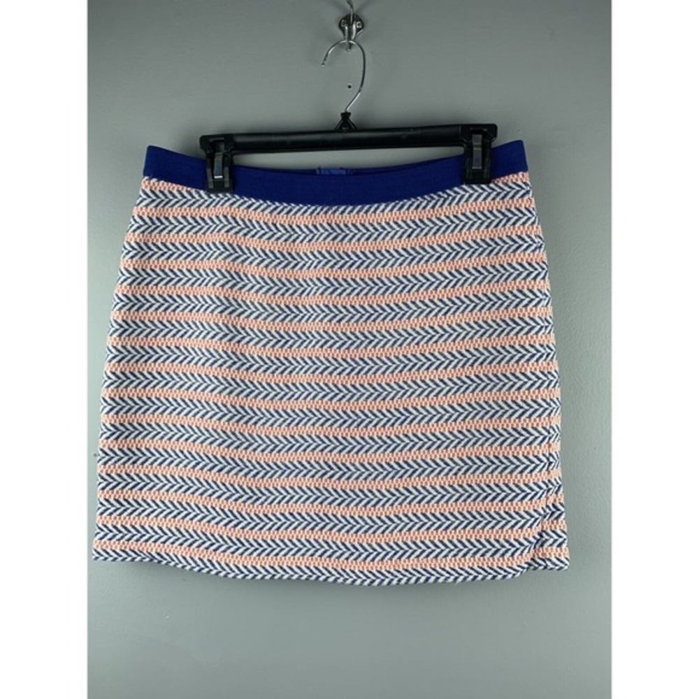GAP Skirt Womens 6 Mini Blue Multi Color Cotton Short Stripe Embroidered
